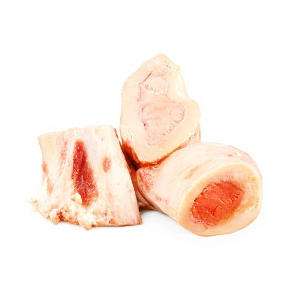 Beef dog bone treat on a clean white background